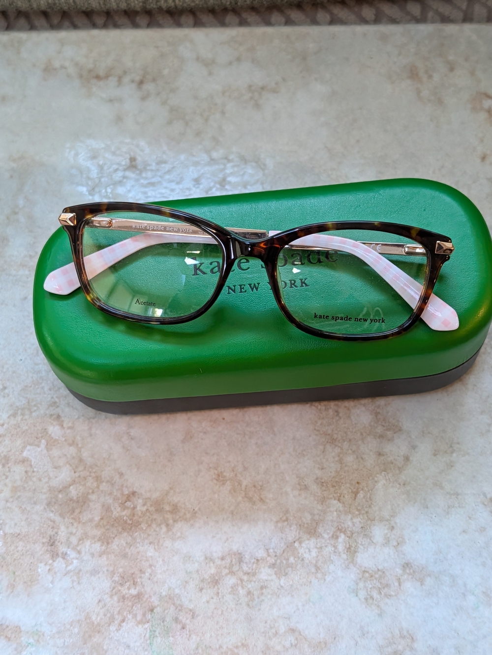kate spade New York Women's Tortoiseshell & Pink Frame Eyeglasses